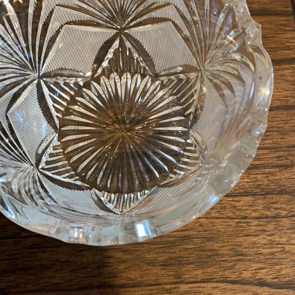 Great Hostess Gift Vintage Lead Crystal Snack Serving Bowl - USSR?